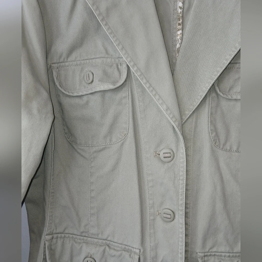 Sonoma 100% Cotton Sage Blazer Jacket Womens Large Officewear Casual - Picture 3 of 8